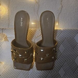 Aldo Women's Brown Studded Mules